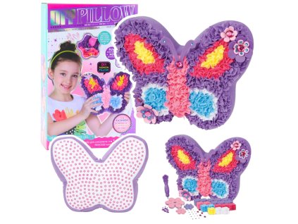 DIY Kreativní sada Šití polštářku Motýl Vyšívání Fialový