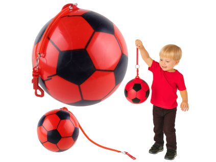 Gumový fotbalový míč vzor pružný držák červený 22 cm