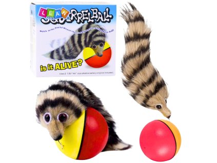 Míček s chlupatým ocáskem fretky interaktivní hračka pro děti
