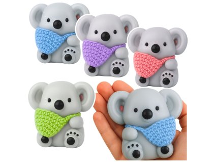 Měkká koala antistresová squishy s vlněným sáčkem 8,5 cm