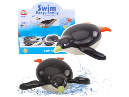 Plovoucí tučňák natahovací do vany šedý 14,5 cm