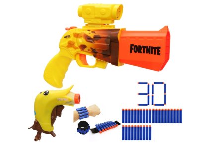 Sada Vystřelovače Nerf Fortnite Peely Pack F2720 + 30 šipek + Páska na šipky