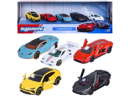 Sada 5 Vozidel Lamborghini Sportovní Auta Kovové Angličáky Dárkový Set