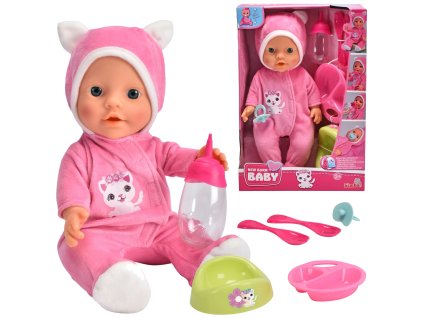 Panenka New Born Baby Sladké Miminko v Pyžamu 30 cm s Doplňky