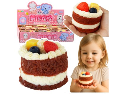 Squishy Ovocný Dort Dekorativní Ohebná Dekorace 6 x 7 cm