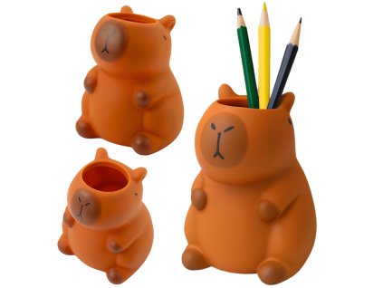 Kapibara Držák na Pero Figurka Organizér Hnědý 10 x 7 cm