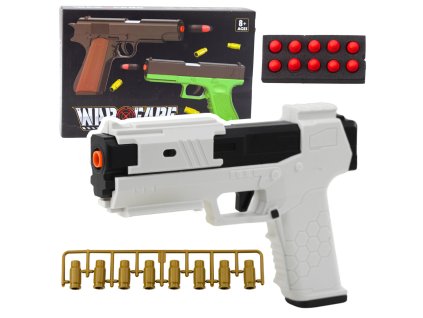 Hračka Pistole Pěnové Náboje Munice Nábojnice Bílá