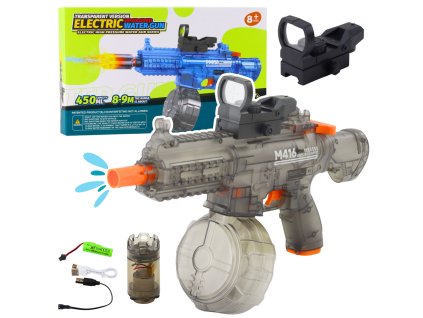 Elektrická Vodní Pistole M416 Svítící Zaměřovač 450 ml 8–10 m