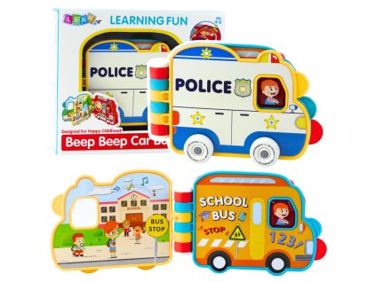 Interaktivní Vzdělávací Kniha Vozidla Světla Zvuky Pohyblivé Prvky