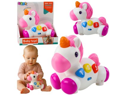 Interaktivní Hračka pro Batolata Jednorožec na Kolečkách Světla a Zvuky