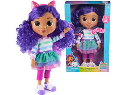 Gábinin Kouzelny Domek, Velká interaktivní panenka Gabby s čelenkou, 32 cm, zvuk