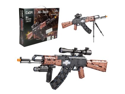 Cada konstrukce bloky pistole AK-47 Kalašnikov puška 738 prvků  C61009W