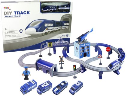 Police Town Train Set Blue 203 km/h
