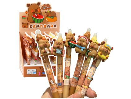 Kapybara 3D Modré inkoustové automatické pero s gumou