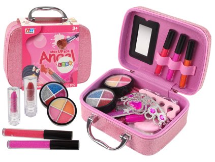 Sada make-upu v kufříku Růžový kufr Třpytivé lesky