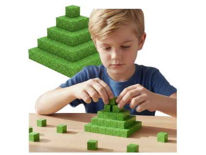 Creative World sada magnetických kostek Tráva a listí 50 ks JM908