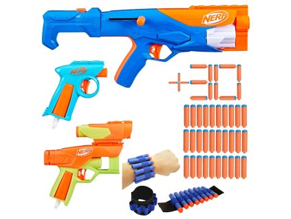 Nerf N Series Gear Up Pack sada 3 blasterů F8633 + 30 šipek N1 + náramek