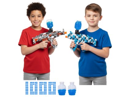 Dvojbalení 2× automatická gelová puška MP5 bílo-červená a bílo-modrá ST620