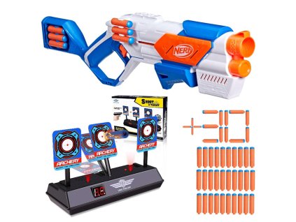 Nerf N Series sada pistole Strikeback G0218 + elektronický terč (3 cíle) + 30 šipek N1