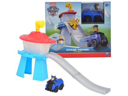 Tlapková patrola Mini věž – základna se skluzem a vozidlem Chase