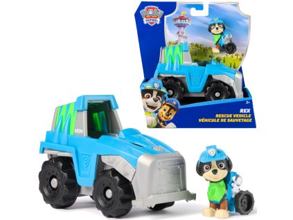 Tlapková patrola 2v1 Rex – sada vozidlo + figurka ekologického pejska