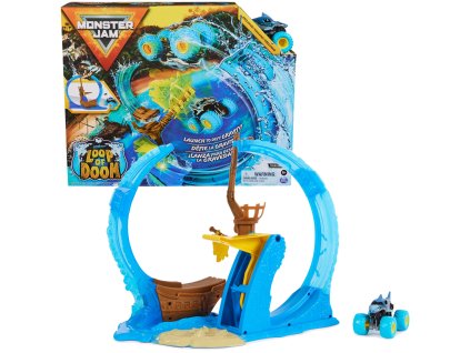 Monster Jam kaskadérská dráha s vystřelovačem Loop of Doom + vozidlo 1:64