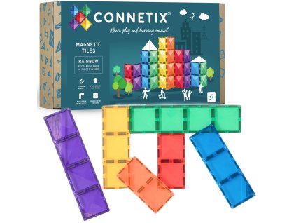 CONNETIX Rainbow Rectangle Pack – kreativní magnetické kostky 18 dílků