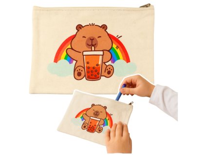 Kosmetická taštička kapybara na zip – praktický penál na doplňky