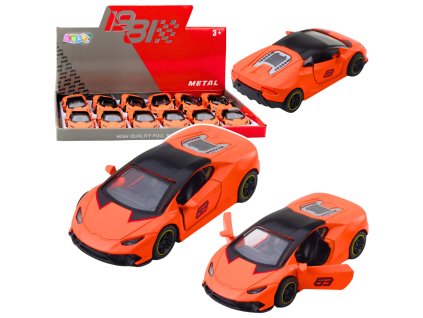 Sportovní auto – kovové, pull-back, oranžové, 1:43