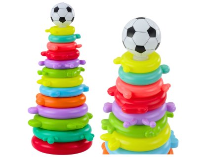 Vzdělávací pyramidový hlavolam – koule se samolepkami, 13 úrovní, barevný