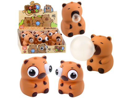 Antistresová kapybara squishy s bublinkovýma očima, hnědá 8,5 cm