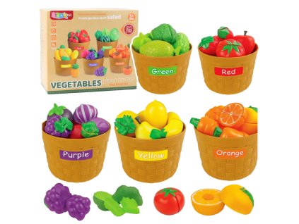 Vzdělávací sada třídění ovoce a zeleniny ke krájení, 34 ks
