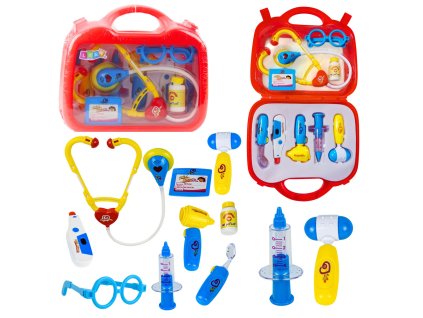 Malý doktor – sada v kufříku, zdravotnické příslušenství, světla, 9 ks