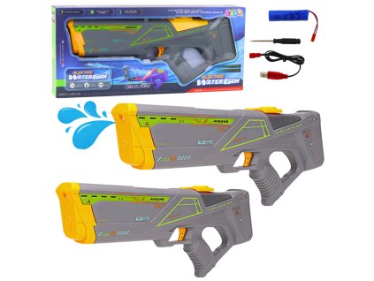 Elektrická vodní pistole – puška, zásobník 550 ml, dosah 10 m, šedá