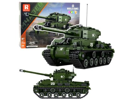 Stavebnice – vojenský tank Sherman M4A3E8 v měřítku 1:30, 839 dílků