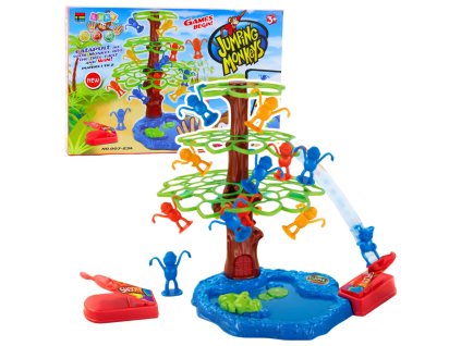 Skákající opičky – strom a jezero, rodinná arkádová hra