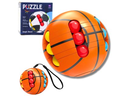 Logická senzorická hra s kuličkou Arcade Puzzle pro děti – oranžová