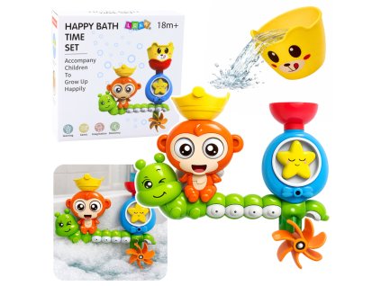 Vodní hračka do vany – opice/housenka, pohárek, přísavky