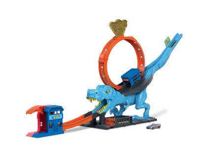 Hot Wheels City – sada Smyčka T-Rexe + auto
