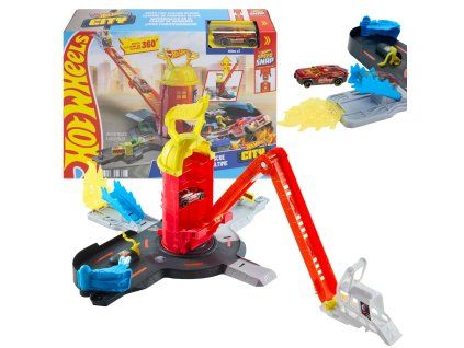 Sada Hot Wheels City Super Hasičská stanice + lité auto