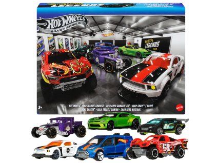 Sada 6 kovových vozidel Hot Wheels Silver Series