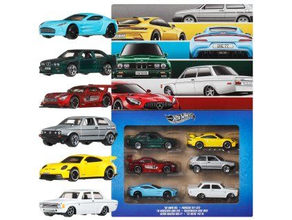 Sada 6 kovových vozidel Hot Wheels Silver Series