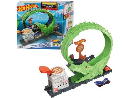 Sada Hot Wheels City Crocodile Loop + vozidlo