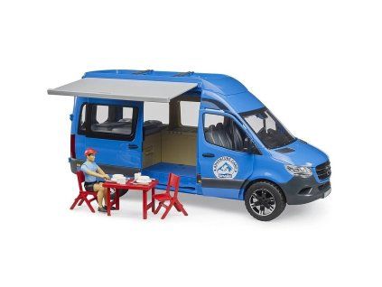 Bruder MB Sprinter Camper s řidičem a příslušenstvím