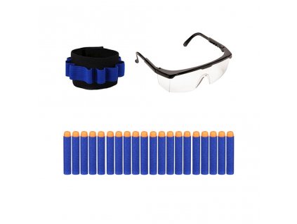 20 alternativních šípů Elite + opasek + ochranné brýle pro Nerf