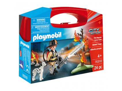Playmobil 70310 Hasič s dalamtinem, přenosný box