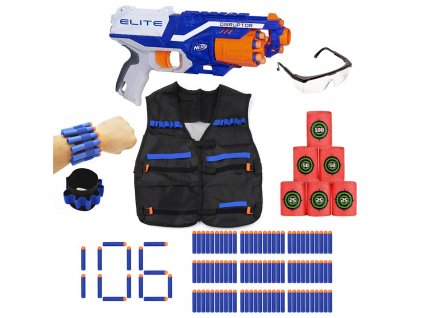 Nerf N-Strike Elite Disruptor + vesta + 100 šípů + terče + opasek + brýle