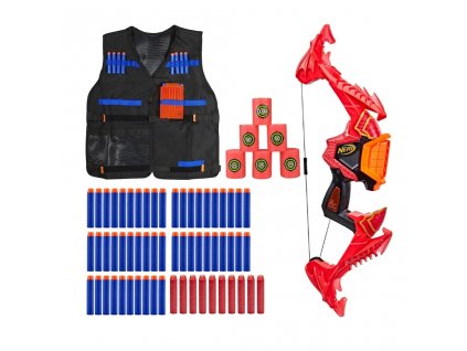 Luk Nerf Elite Dragonpower Skyblaze F0809 + 50 šípů + vesta + terče