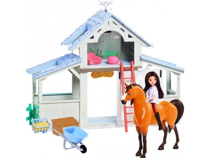 Mustang: Spirit Freedom Spirit Stable + panenka Lucky + kůň Spirit + příslušenství 39060