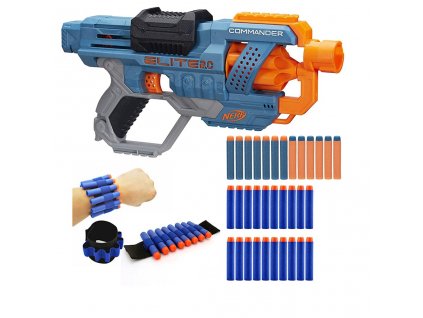 Nerf Elite 2.0 Commander E9485 + 20 šipek + páska na ruku